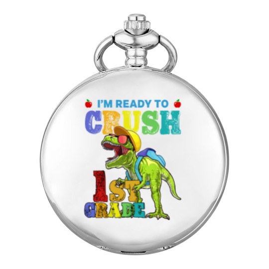 Discover I'm Ready To Crush 1St Grade Dinosaur Back To Scho Pocket Watches