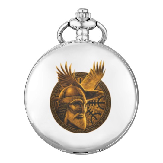 Discover Norse God ODIN & Huginn Raven Men's Pocket Watches