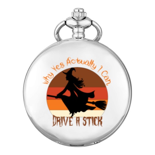 Discover Why Yes Actually I Can Drive A Stick retro vintage Pocket Watches