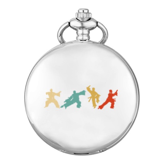 Discover Retro Thai Chi Silhouette Medication Gift Idea Pocket Watches