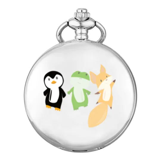 Discover Penguin frog fox cute animals for kids animal fun Pocket Watches