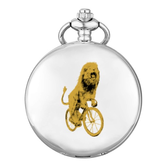Discover Bicycling Lion Pocket Watches - Screen Printed Unisex Pocket Watches, Lion Pocket Watches, Lion Lovers, Bike Pocket Watches, Alternative Apparel, Dark Cycle Clothing