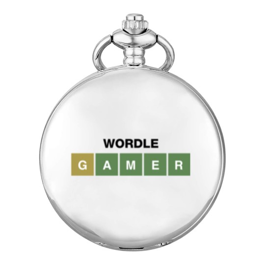 Discover Funny Wordle Style Joke. Wordle Gamer Pocket Watches