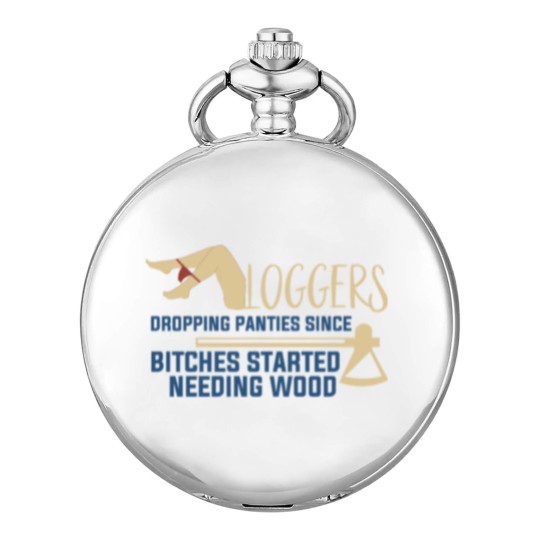 Discover Logging Needing Wood Funny Logger Pocket Watches