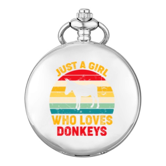 Discover Just A Girl Who Loves Donkeys Retro Sunset Donkey Lovers Pocket Watches