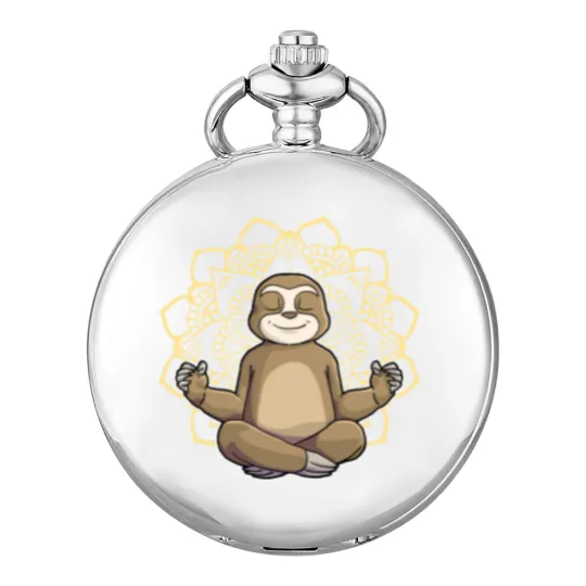 Discover Yoga Sloth My Spirit Animal Meditation Namaste Lazy Animal Pocket Watches