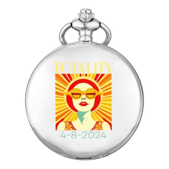 Discover Solar Eclipse Pocket Watches April 8 2024, Totality Eclipse Pocket Watches 4-8-24, Art Deco Solar Eclipse Pocket Watches