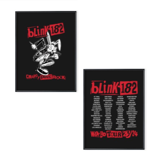 Discover 182 Blink Poster Set World Tour 2023 Band Concert Rock Music Poster Set Cotton Merch