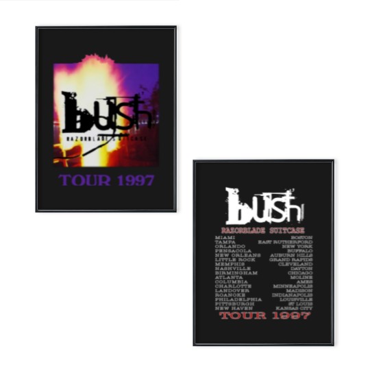Discover Bush Razorblade Suitcase Tour 1997 Poster Set, Bush Band Poster Set, Bush Rock Tour 1997 Poster Set