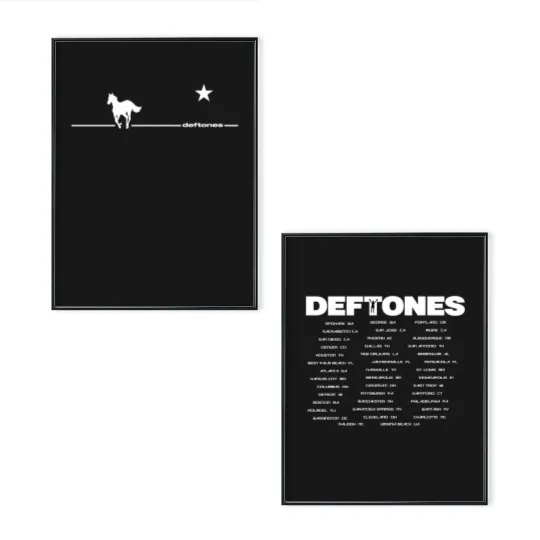 Discover Deftone White Pony Tour Black Poster Set