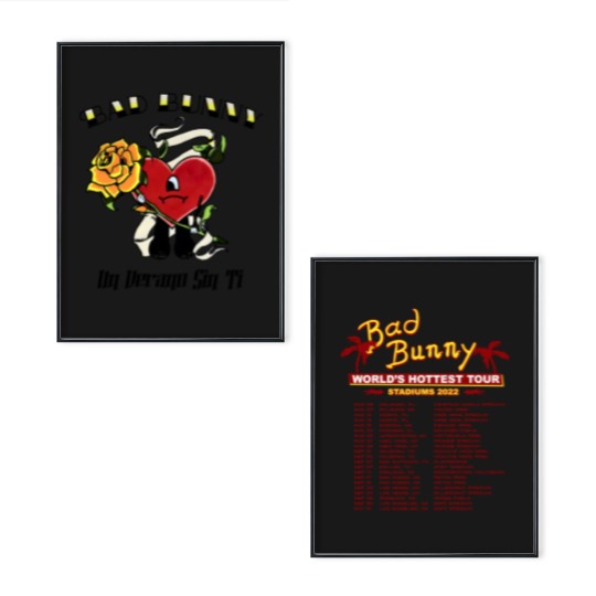 Discover Bad Bunny Un Verano Sin Ti Merch Pink Poster Set, Un Verano Sin Ti New Merch