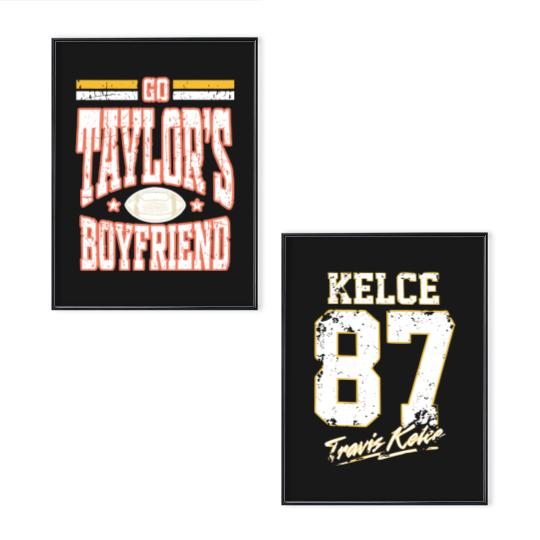 Discover Go Taylors Boyfriend Poster Set, Vintage Travis Kelce Poster Set