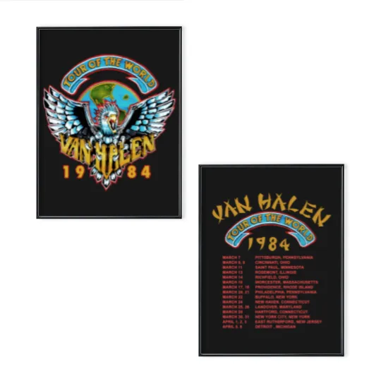 Discover Vintage 1984 van Tour Of The World For Men Women Unisex Poster Set All Size
