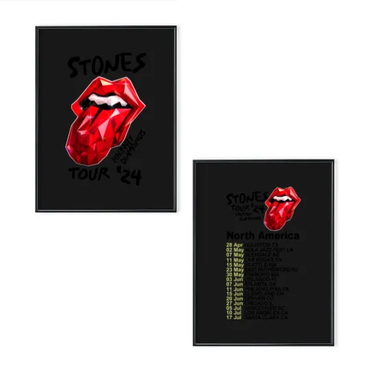Discover 2024 Men Poster Set Casual The Rolling Tour 2024 Stone Poster Set