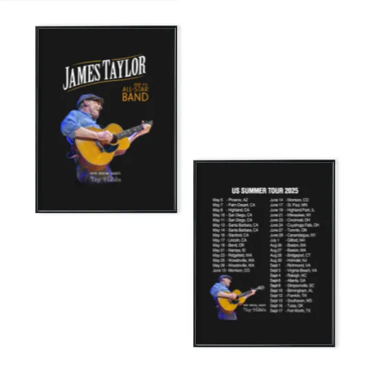 Discover James Taylor Summer Tour 2025 Poster Set, James Taylor 2025 Concert, James Taylor Fan Poster Set