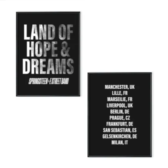 Discover Springsteen & The E Street Band 2025 Land Of Hopes & Dreams Tour Poster Set Poster Set Gift
