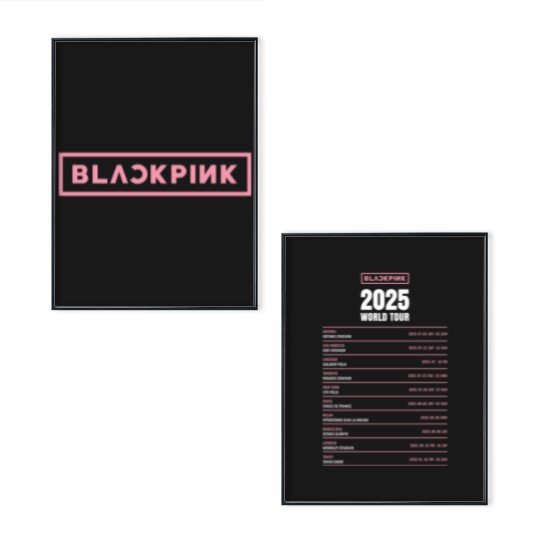 Discover Blackpink 2025 World Tour Dates Logo Unisex Poster Set Gift for Friend Size S-4XL