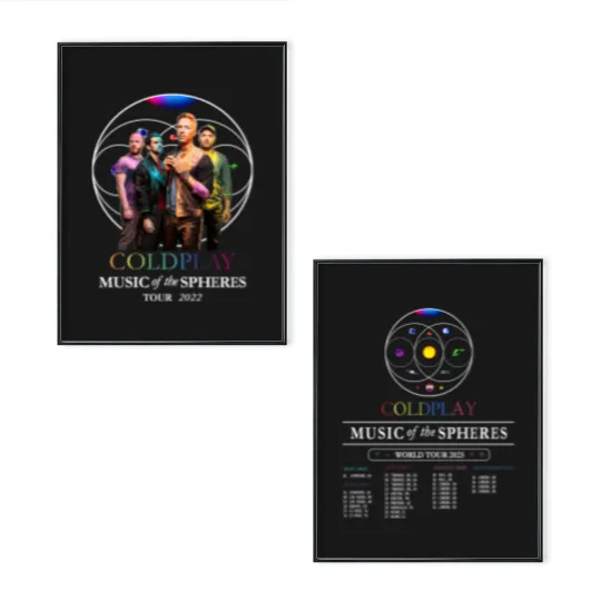 Discover 2025 Coldplay Music of the Spheres Tour Poster Set, Coldplay Band 2025 Concert