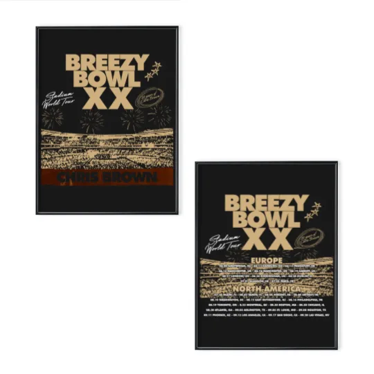 Discover Breezy Bowl XX Tour 2025 2 Sides Print Poster Set, Comfort Colors 2025