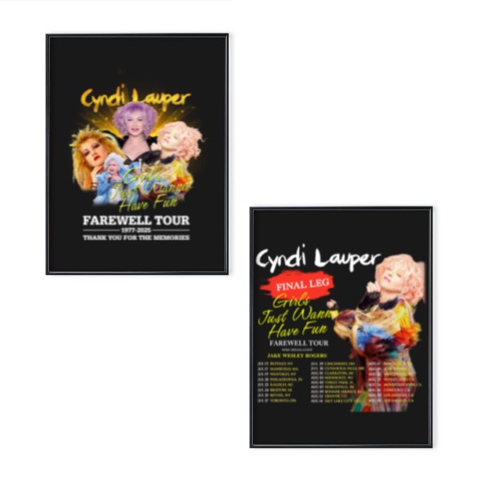 Discover HOT!!! Cyndi Lauper Girls Just Wanna Have Fun Farewell Tour 2025 Poster Set 2 Sides