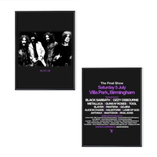 Discover Black Sabbath Back To The Beginning 2025 Tour  Poster Set