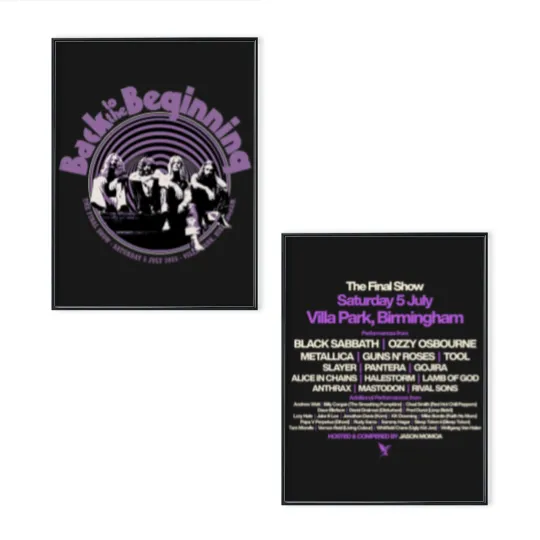 Discover Black Sabbath Ozzy Final Show 2025 Villa Park Poster Set