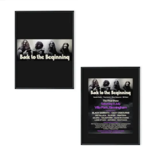 Discover Black Sabbath Back To The Beginning At Villa Park Birmingham On 7 5 2025 Poster Set