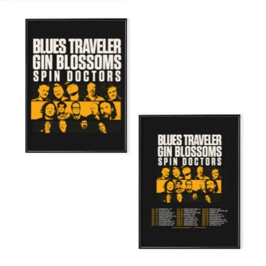 Discover Blues Traveler Gin Blossoms Spin Doctors Tour 2025 Poster Set AM834