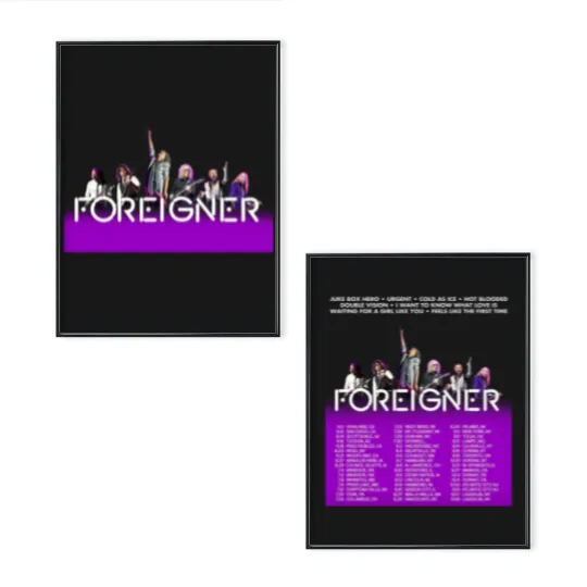 Discover Foreigner Band 2025 Tour Poster Set Black Unisex S-2XL