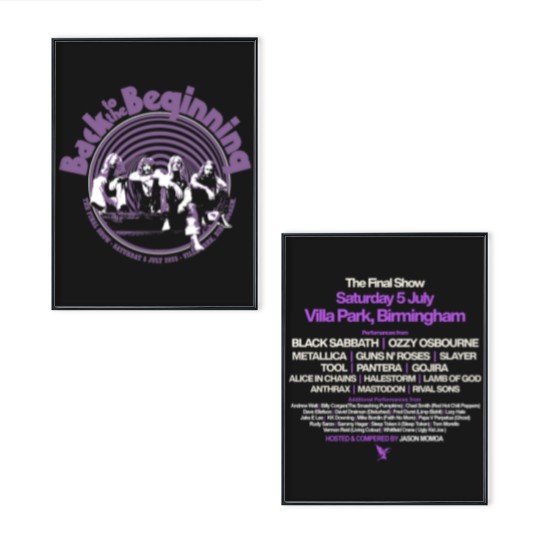 Discover Black Sabbath x Ozzy Final Show 2025 Villa Park Poster Set Two Sided Poster Set