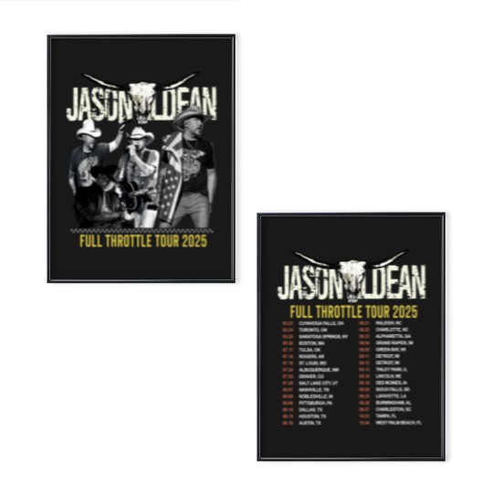 Discover Jason Aldean Country Music Poster Set, Jason Aldean Full Throttle Tour 2025 Poster Set, Jason Aldean Fan Poster Set