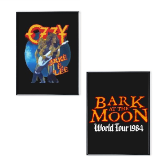 Discover 2 sides VTG 1984 Ozzy Osbourne Back at The Moon White Poster Set
