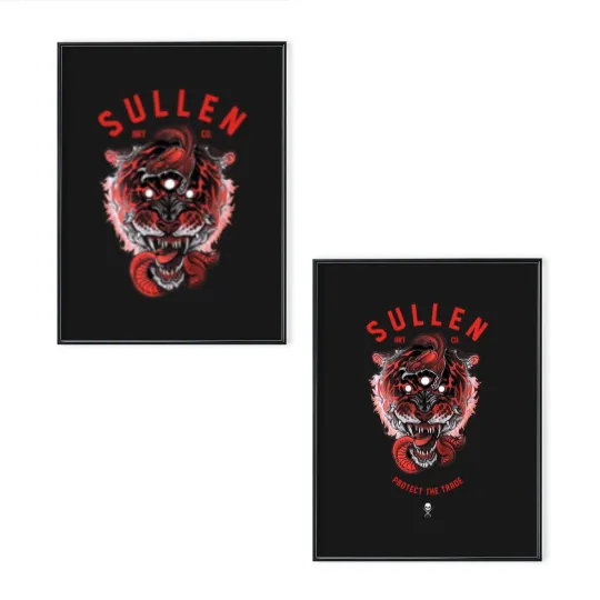 Discover Sullen Men's Poster Set 3 EYE TIGER Tattoos Urban Design Premium Quality