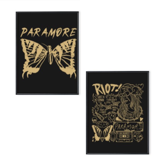Discover Vintage Paramore Doodle Poster Set, Paramore Album Lyrics Merch