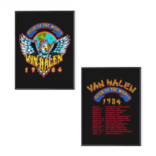 Discover Vintage 1984 van Tour Of The World For Men Women Unisex Poster Set