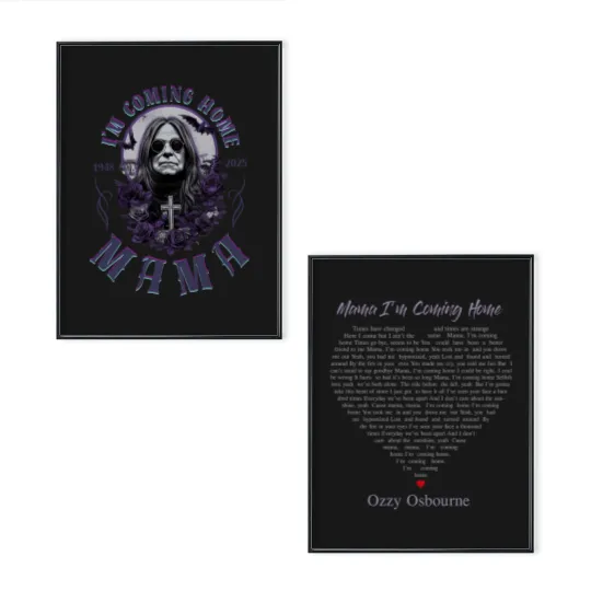 Discover Ozzy Osbourne 2025 Mama, I'm Coming Home Ozzy Osbourne Poster Set, Black Sabbath