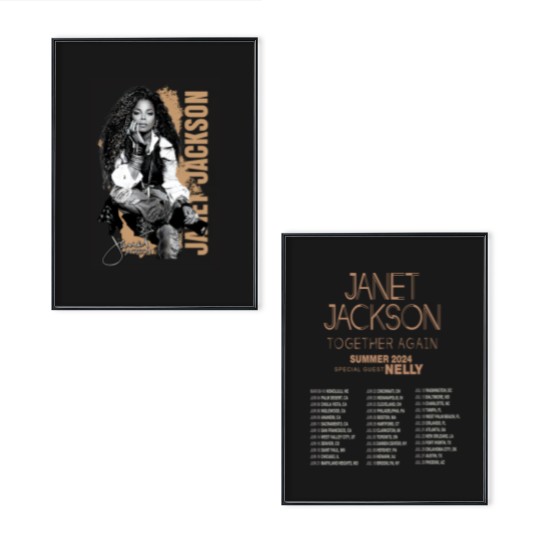 Discover Together Again Tour 90s Vintage Poster Set, Janet Jackson Double Side Poster Set