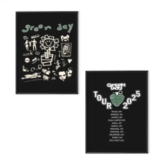 Discover Green Day Tour 2025 Asia And Australia Tour Merch Two Sides Unisex Poster Set