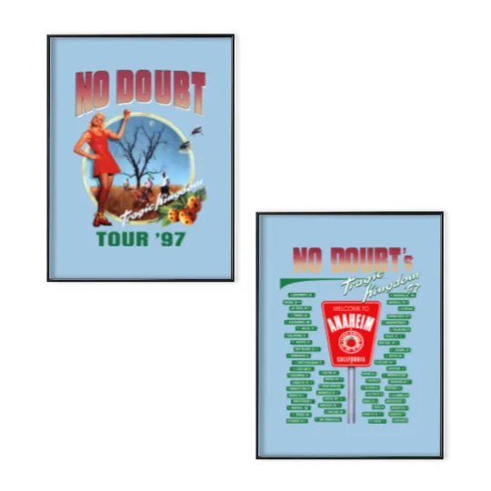 Discover Vintage No Doubt 1997 Poster Set, No Doubt Tragic Kingdom Tour Poster Set