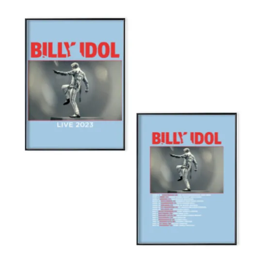 Discover Billy Idol Live Music Tour 2023 Double Sides Poster Set, Music Band Tour 2023 Poster Set