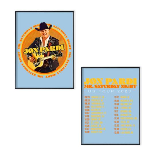 Discover Jon Pardi Mr. Saturday Night World Tour 2023 Poster Set