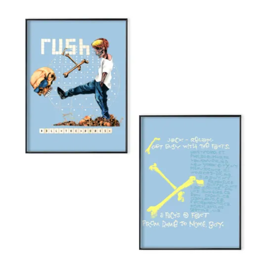 Discover 1991 Rush Rock Band Rolling the Bones Pushead Deadstock Tour 1991 Poster Set