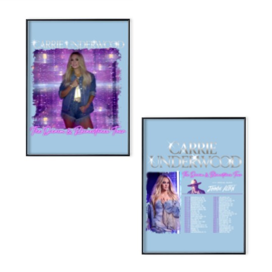 Discover Carrie Underwood Denim and Rhinestones Tour 2023 Double Sided Poster Set, Carrie Underwood Fans Poster Set