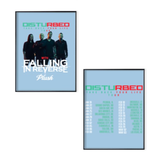 Discover Disturbed 2024 Tour Poster Set, Disturbed Band Fan Poster Set