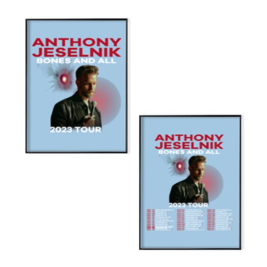 Discover Anthony Jeselnik Bones and All 2023 Tour Poster Set, Anthony