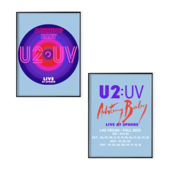 Discover U2 Achtung Baby Tour Las Vegas Sphere Poster Set