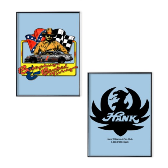 Discover 90s Hank Williams Jr. Racing Unisex Poster Set, Hank Williams Jr Bocephus Country Band Tour Poster Set