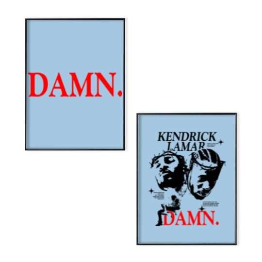 Discover Kendrick Lamar Damn inspired Poster Set, Kendrick Lamar Vintage 90s Poster Set