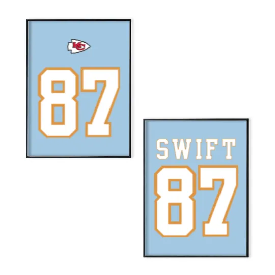 Discover Double Side Swift And Kelce Poster Set, Kelce Jersey Poster Set, Red Football