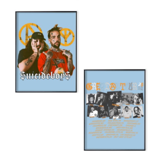 Discover SuicideBoys Poster Set Men's Medium Slim Fit Grey Day 2023 G59 Records Tour Rap Poster Set